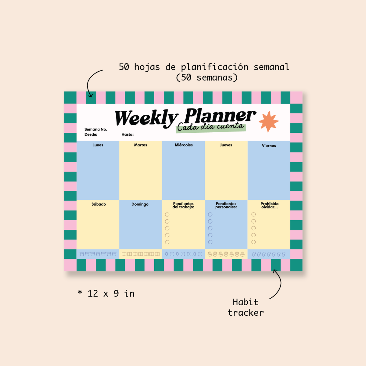 Weekly Planner for Desk