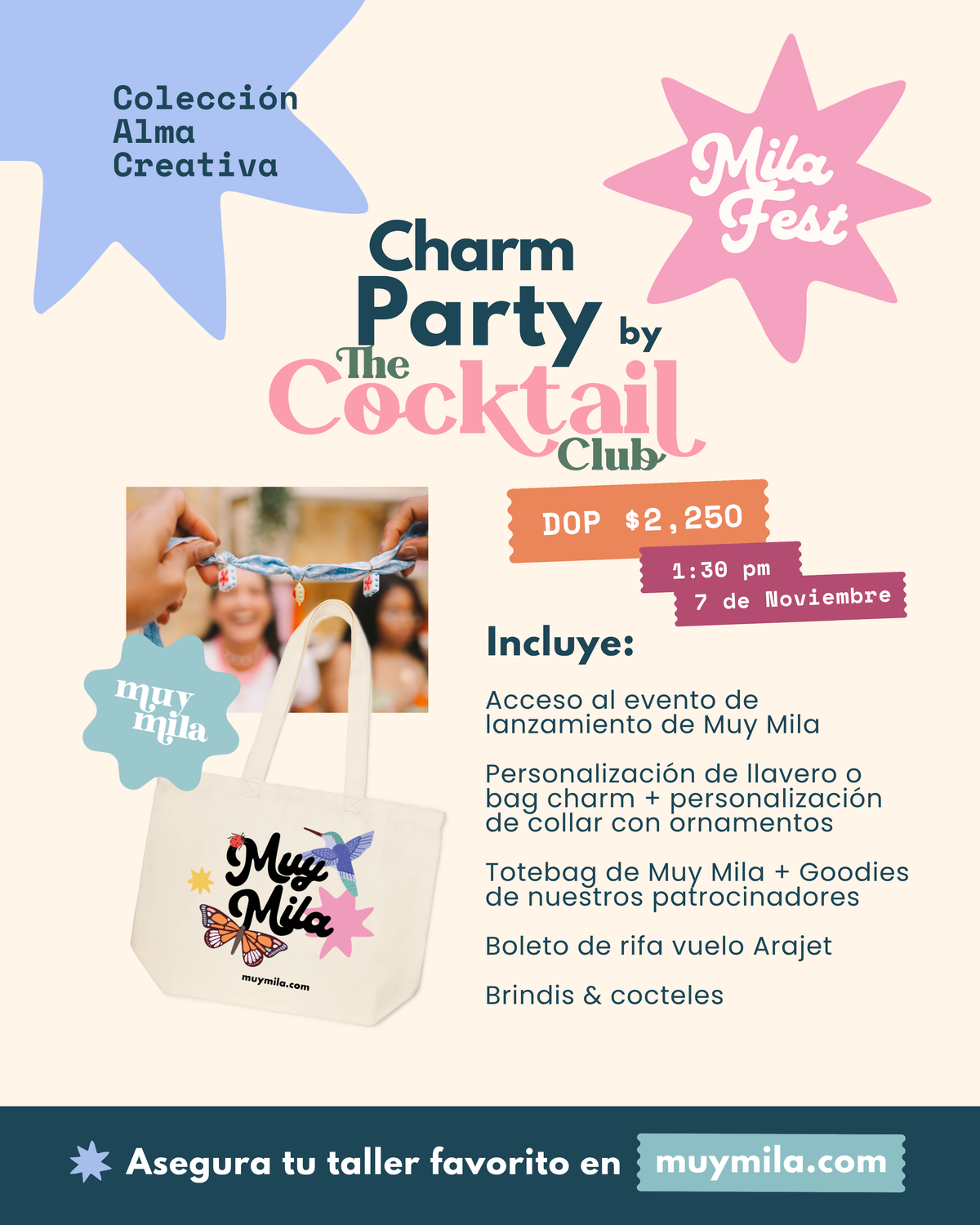 Taller Charm Party TCC x Muy Mila